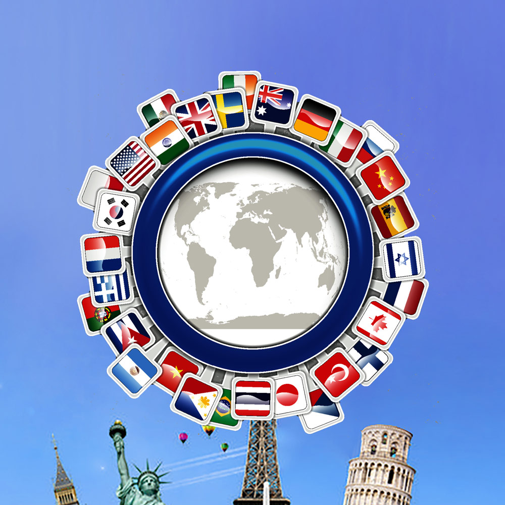World travel concept with flags Satti Services