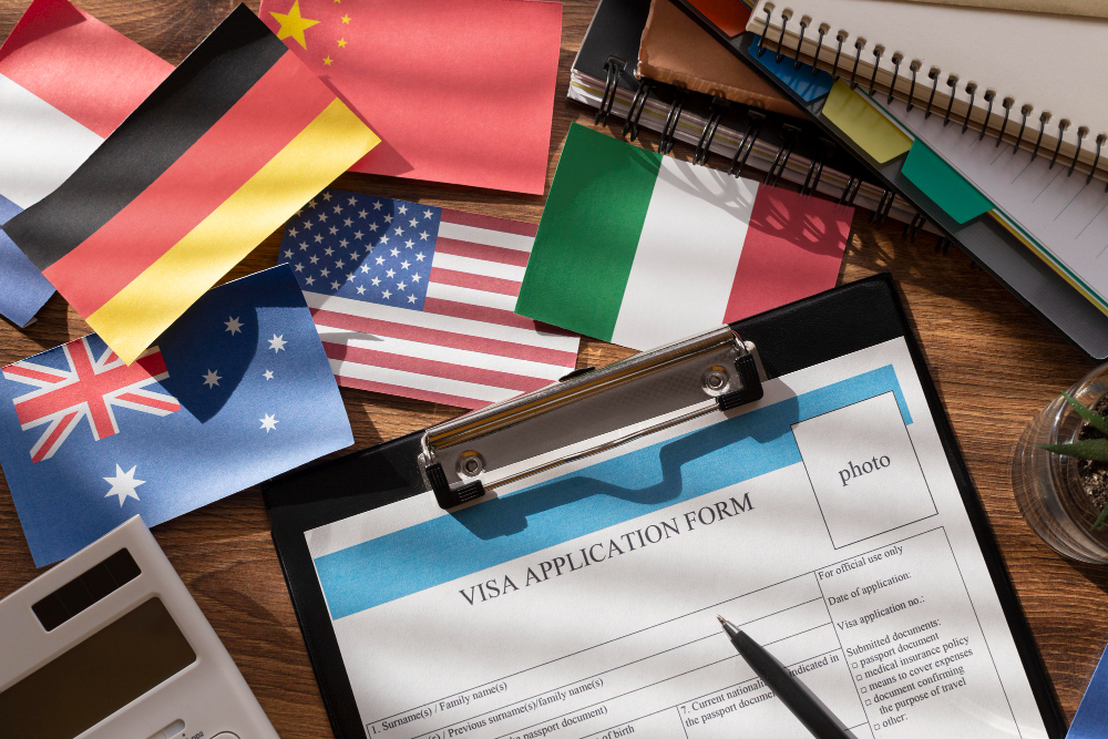 Translation Services 6 Visa application form with international flags for translation