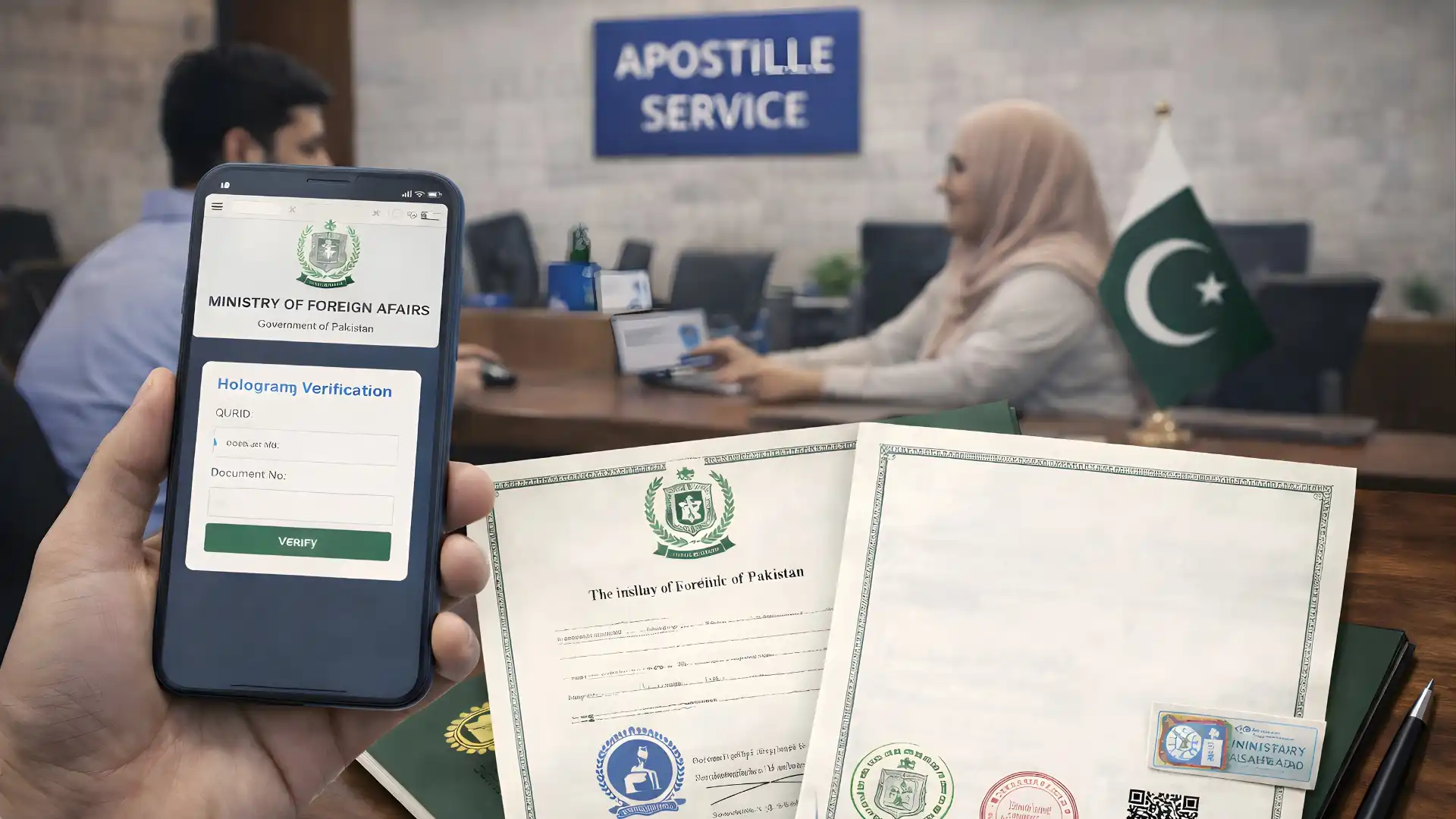 Check MOFA validity online using hologram verification system