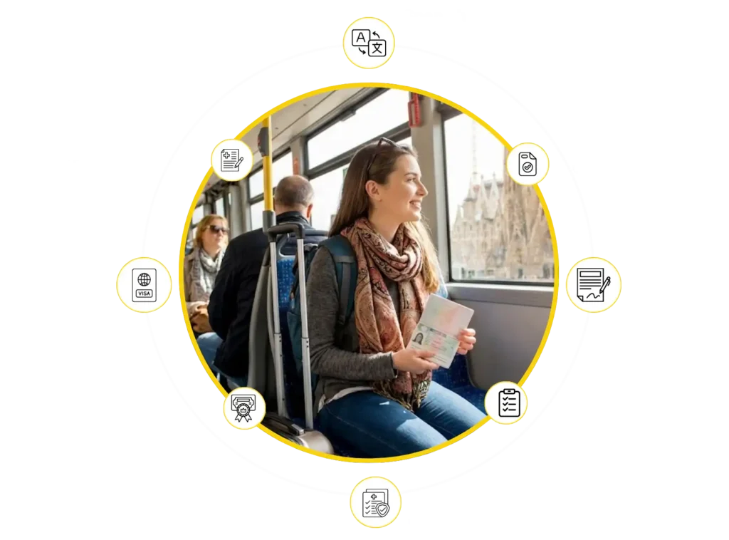 Completing passport and visa application forms for travel