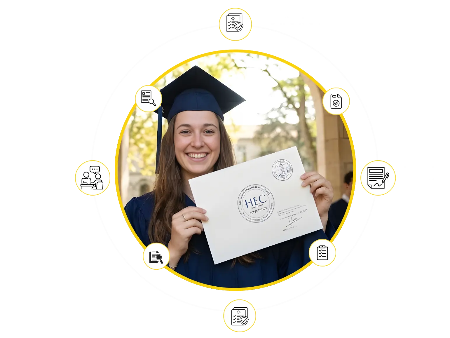 Graduate with HEC attested degree certificate and services