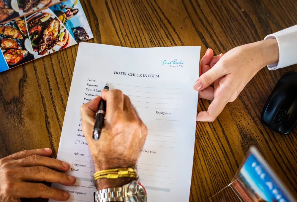 Client signing application documents for attestation service.