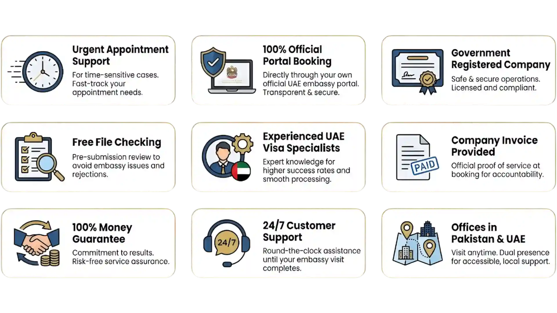 Complete service features urgent appointments official portal support